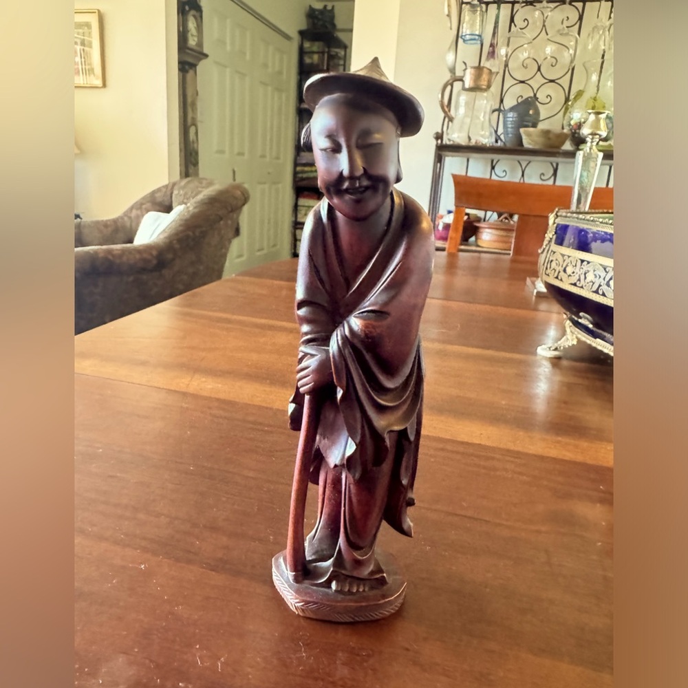 Antique Chinese Happy Man All Hand Carved BoxWood